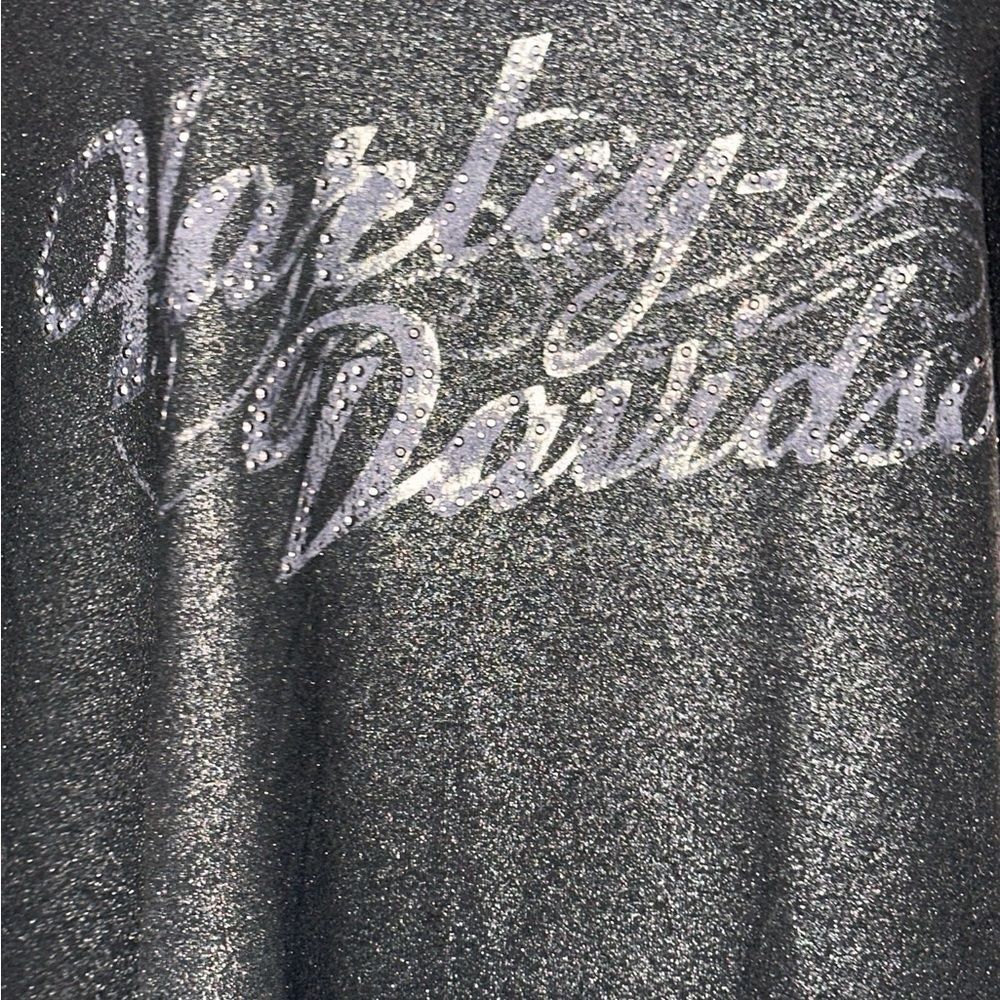 Harley-Davidson Black Sparkle V-Neck Tee - Picture 4 of 5